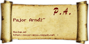 Pajor Arnó névjegykártya